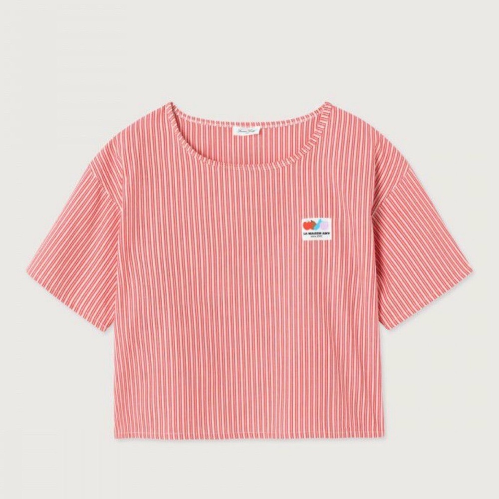 American Vintage Red and White Striped Top